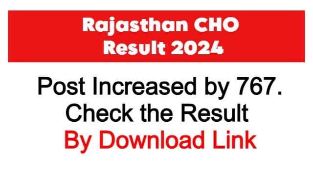 Raj cho result 2022 cho result Rajasthan CHO Result cho result 2024 cho Vacancy 2022 cho vacancy 2024