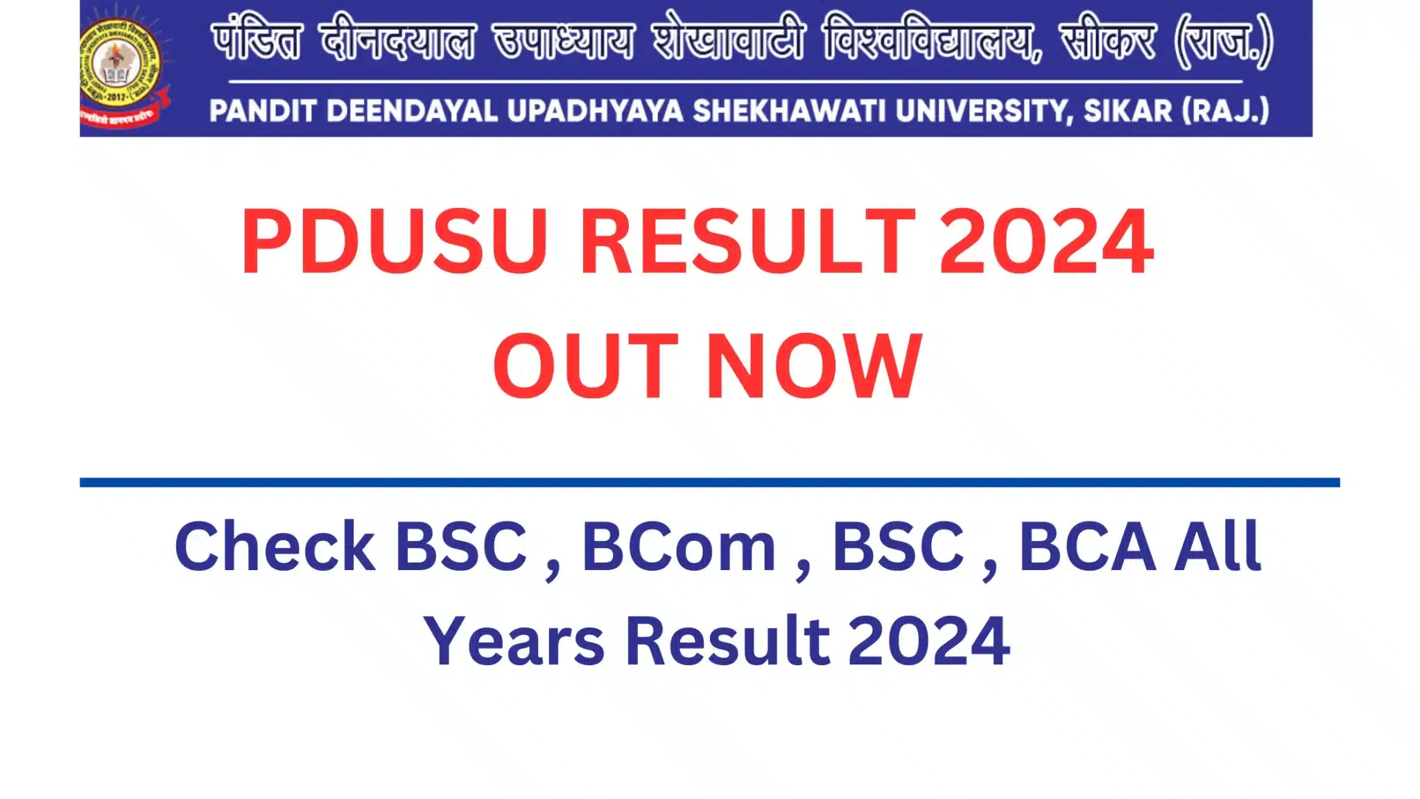 pdsu result 2024 Pandit Deendayal University result 2024 pdusu ba 1st year result 2024 pdusu ba 2nd year result 2024 pdusu ba 3rd year result 2024 Pdusu result 2024 Sekhawati University result 2024