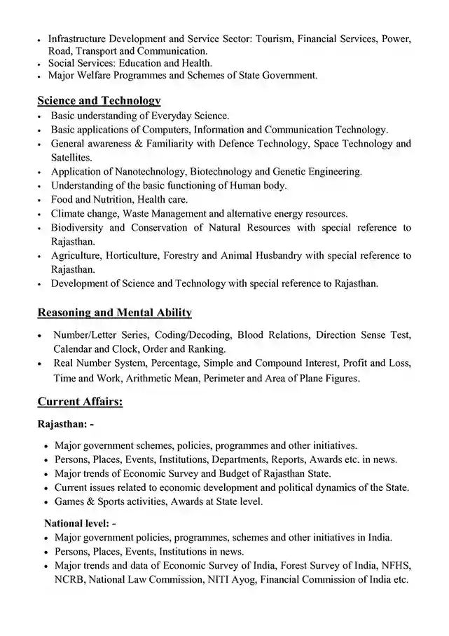 rpsc deputy Jailor Syllabus 2024 rajasthan Deputy Jailor Syllabus 2024