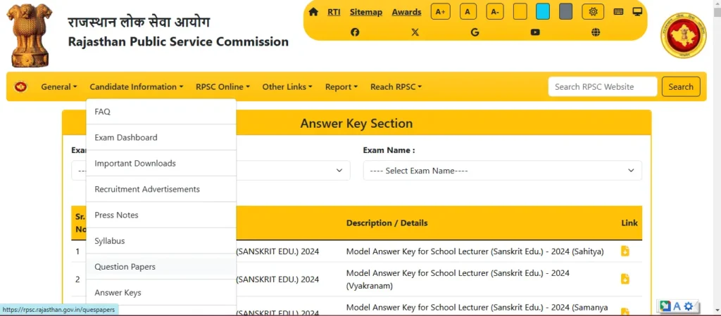 RPSC Previous Year question papers with answers PDF in Hindi
RPSC previous Year question papers with answers PDF
RPSC previous Year Paper Answer Key
RPSC Answer Key
rpsc old paper
 with Answer Key
